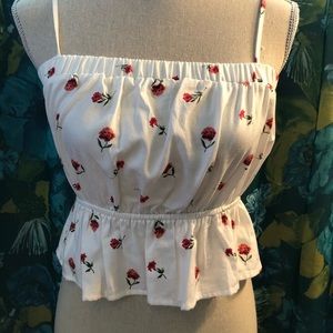 White floral print tank top